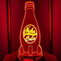 Fallout 4 Nuka Cola 3D LED Night Light สำหรับเด็กตกแต่งห้องนอนเด็ก Cool รางวัลกิจกรรม Nightlight Usb โคมไฟตั้งโต๊ะ