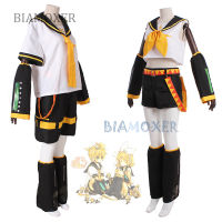 Rin Len Halloween Uniform Cosplay Complete Costumes sets Tops+Shorts women men