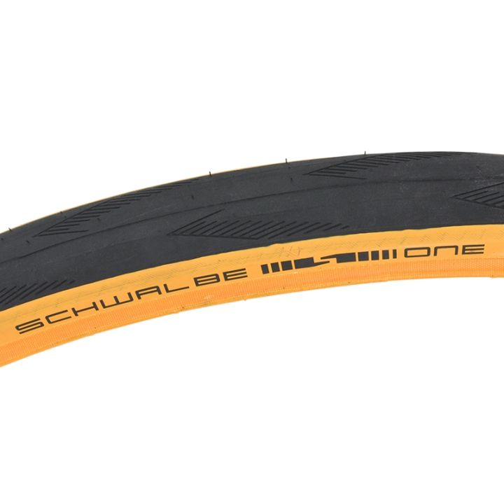 schwalbe-ยางรถแข่งของเล่นน้ำหนักเบาหนึ่ง700-c-ขอบสีเหลืองยุบ700x30-c