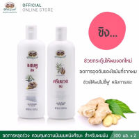 แชมพูและครีมนวดผมขิง  ยี่ห้ออภัยภูเบศร  สำหรับผมมัน ลดผมร่วง  ขนาด 300 มล.