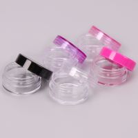 【YF】❈♙  5PCS Cosmetics Jar Makeup Refillable Bottle Storage Pot Round Plastic Transparent