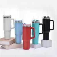 ☑◇ 1.13L/40oz304 Stainless Steel Vacuum Car Large Capacity Flat Bottom Portable Thermal Mug