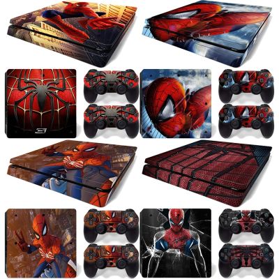 ✢ Marvel SpiderMan Skin Sticker Console Game Protective Film for PlayStation4 Slim P S 4 Controller Accessorie GamePad Cover Para