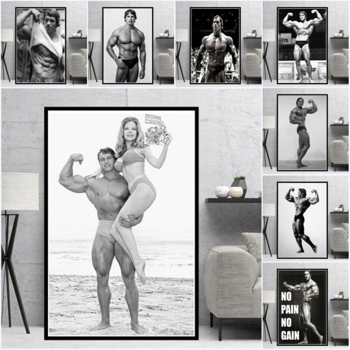 arnold-schwarzenegger-เพาะกายฟิตเนสพิมพ์โปสเตอร์ภาพวาดสีน้ำมัน-ยิมออกกำลังกาย-cuadros-wall-art-รูปภาพสำหรับตกแต่งบ้าน