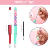 +【； Plastic Beadable Pen Bead Pens Funny Ballpoint Ball Pen For Kids Students Personalized Stationery Gifts Office School Supplies