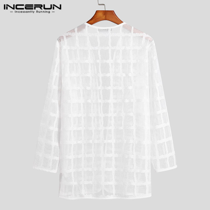 incerun-เสื้อแจ็คเก็ตมีฮู้ดลายสก็อตหน้ายาวคาร์ดิแกน-ชุดลำลอง-3