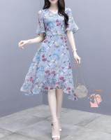 new Floral dress female summer 2019 new slim temperament was thin