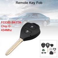 Kunci Remote Mobil Fob 434Mhz 2 Ons พร้อมชิพ G B41ta เหมาะสำหรับ Toyota Hilux/yaris 2009-2015