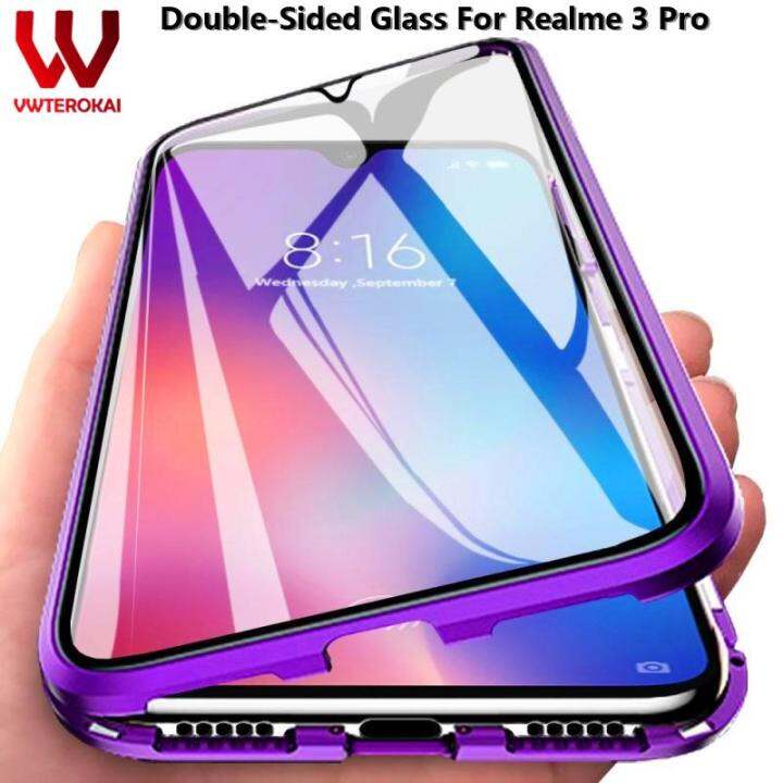 untuk xiaomi mi 9 case logam adsorpsi magnetik depan belakang perlindungan menyeluruh casing pelindung dengan kaca antigores