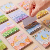 80Sheets Painting Landscape Memo Note Hand Account Bottom Material Book Paper