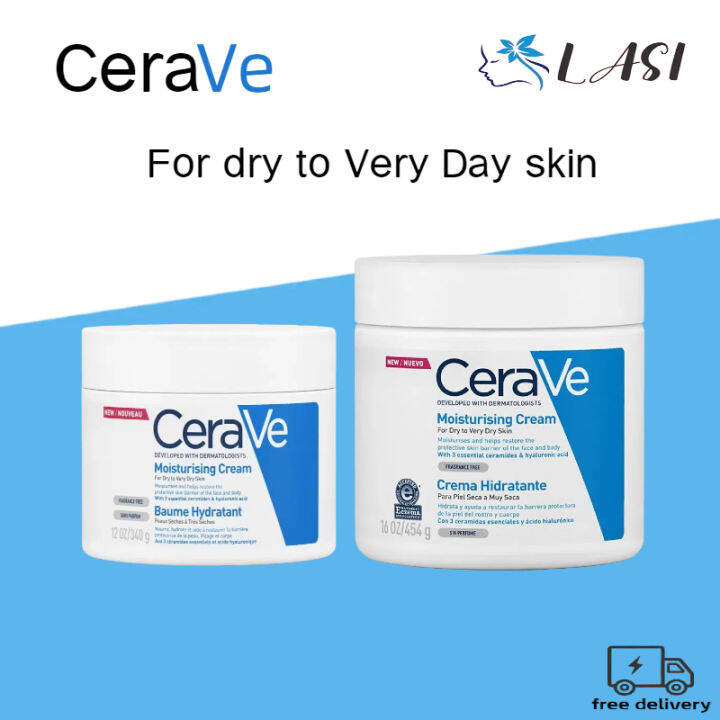 CeraVe Moisturizing Cream Daily Ceramides Hyaluronic Acid 340g / 454g