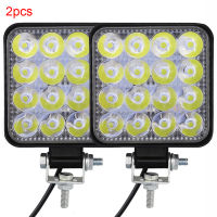 2Pcs 48W Car Square Bright LED Spotlight Work Light Car SUV Truck Driving Fog Lamp for Car Repairing Camping Hiking Fishing CSV