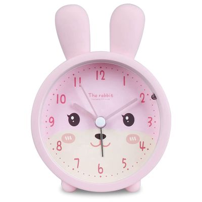 ChildrenS Alarm Clock for Girls Without Ticking,Rabbit ChildrenS Alarm Clock Silent Alarm Clock with Light Student