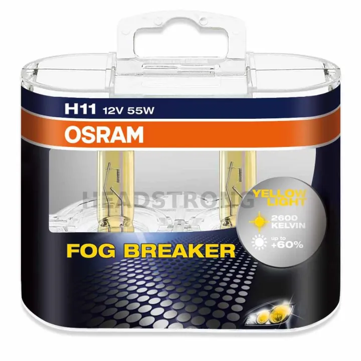 OSRAM Fog Breaker H11 12v 55w 62211FBR Yellow Light 2600K | Lazada PH