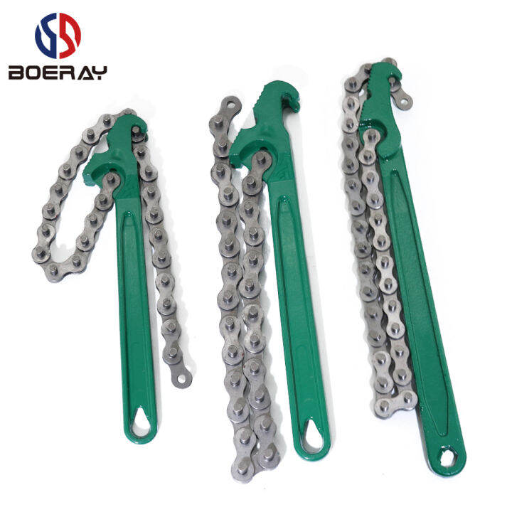 Boerray Multiple dimensions Heavy-Duty Ratcheting Chain Wrench Oil ...