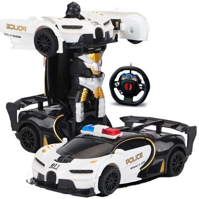 RC Car 2 in 1 Transformation Robots Cars Action Collision Deformation Remote Control Sports Driving Vehicle Toy for Children J02