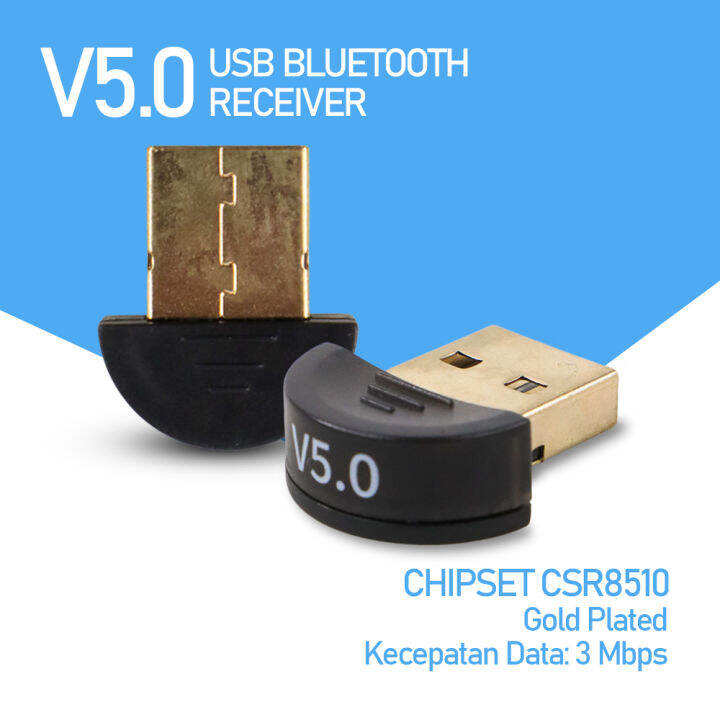 USB Bluetooth Receiver V5.0 Chipset CSR8510 Gold Plated - Black ...