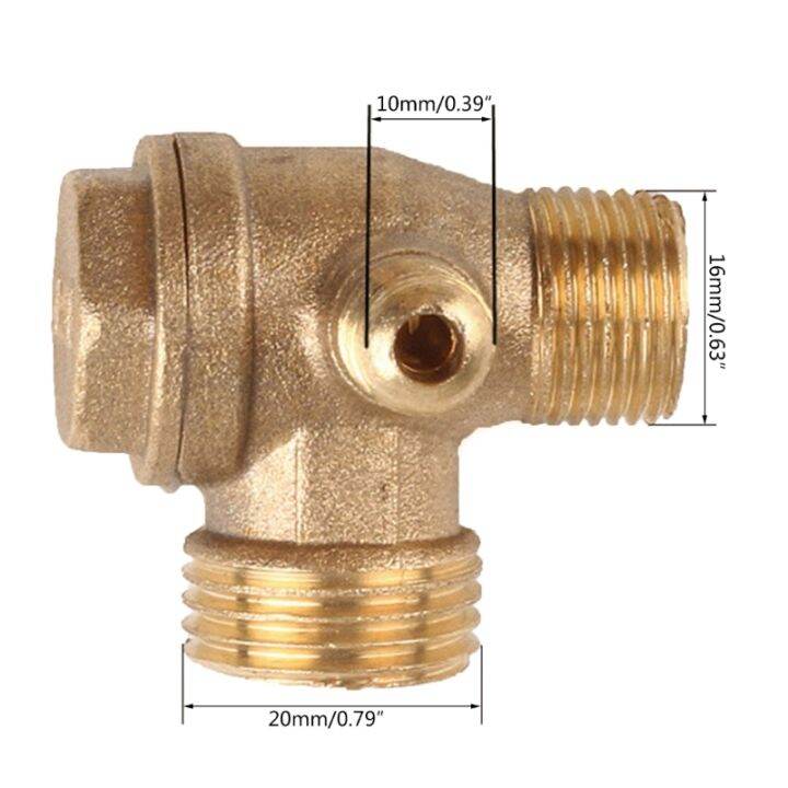 เช็ควาล์ว3ทิศทางเดียวเชื่อมต่อท่อทองเหลือง-อลูมิเนียมอัลลอยด์คุณภาพสูงคอมเพรสเซอร์เช็ควาล์ว-s