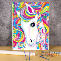 Animal Unicorn Coloring By Numbers Painting Package Acrylic Paints 40*50 Paiting By Numbers Decoration For Kids Handiwork Art