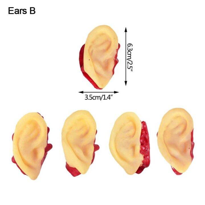 oak-2packs-สีแดงเเดง-อวัยวะเทียมในร่างกาย-นิ้วหัก-ลาเท็กซ์-ของเล่นที่ยุ่งยากหู-ความหวาดกลัวความหวาดกลัว-ลูกตาไฟทรงกลม-ลูกตานิ้วหัก-บ้านผีสิง