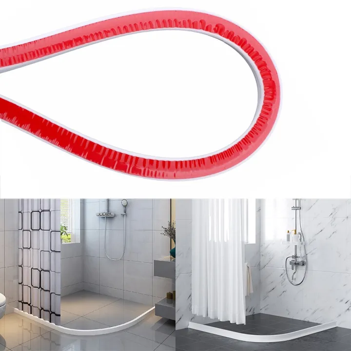 Silicone Water Barriers Bathroom Kitchen Water Stopper 1M Floor Partition Strips Flood Barrier