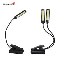 LED USB rechargeable reading book light Lamp Mini Flexible Clip-on built in battery COB note Book lamp Reader Reading table lamp