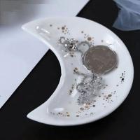 Nordic Ceramic Moon Shape Small Jewelry Dish Earrings Display Fruit Plates Storage Bowl Necklace Decoration Tray Dessert Ring Y4O6