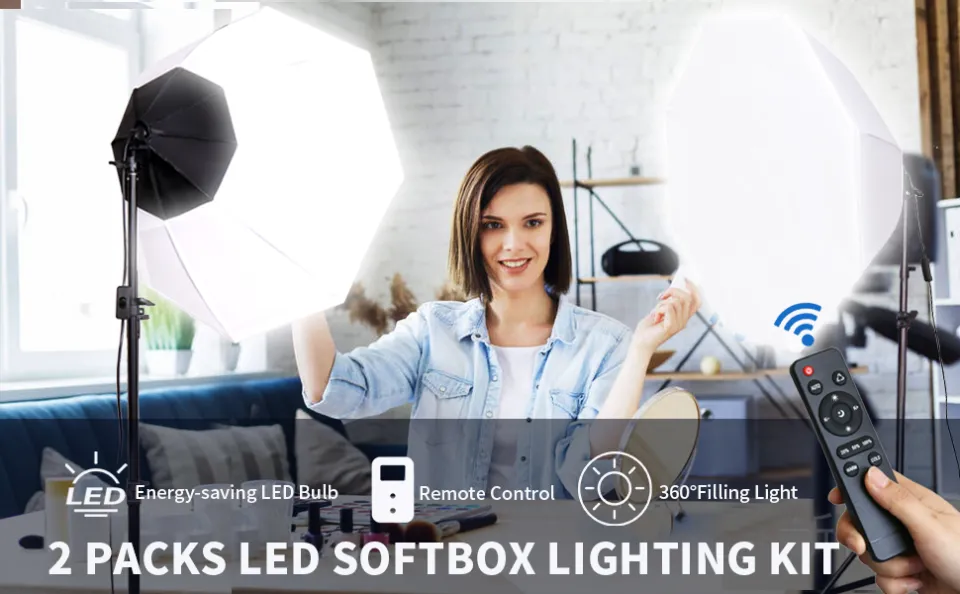 Octagonal Softbox Lighting Kit,360 Degrees Filling Light