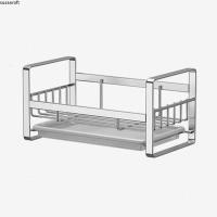 SUSANROFT 1 Pcs เงินสีเงิน ที่วางฟองน้ำสำหรับอ่างล้างจาน อุปกรณ์อเนกประสงค์ 201สแตนเลสสตีล ที่วางฟองน้ำอ่างล้างจาน ของใหม่ ถอดออกได้ ชั้นวางของในครัว ห้องน้ำในห้องน้ำ
