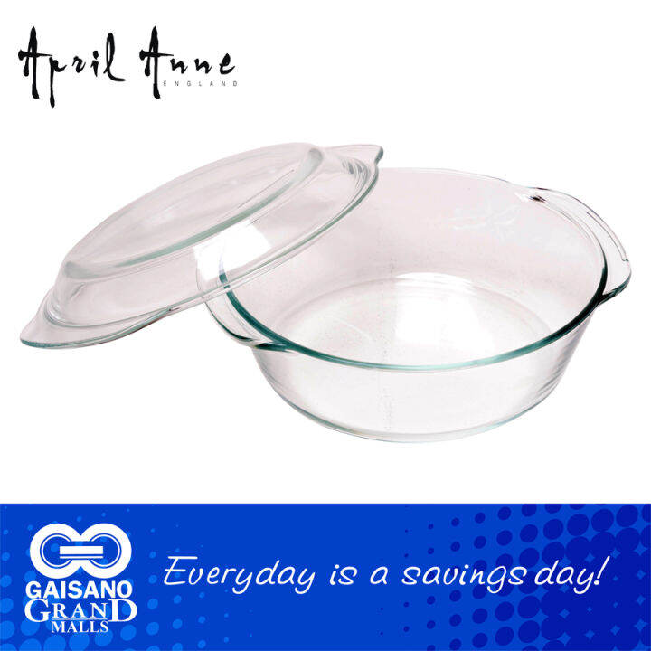 April Anne Casserole, 2 Liter Glass Casserole with Cover 389 Gaisano