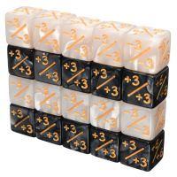 【LZ】 10 dados de 14mm 6 lados preto branco   1/-1 dado para contagem de crianças brinquedo interessante para jogos e festas