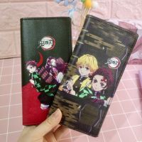 Anime Demon Slayer Kimetsu no Yaiba Women PU Leather Long Short Wallet Kamado Nezuko Agatsuma Zenitsu Cartoon Coin Pocket Purse