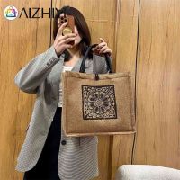 Beach Large Capacity Handbag Shoulder Bag Vintage Mandala Print Cotton Linen Tote Storage Bag Large Capacity Shopping Bag