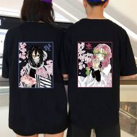 ราคาถูกเสื้อยืดคอกลม ทรงหลวม พิมพ์ลายการ์ตูนอนิเมะ Demon Slayer Obanai And Mitsuri แฟชั่นคู่รัก สําหรับผู้ชาย 2023S-5XL