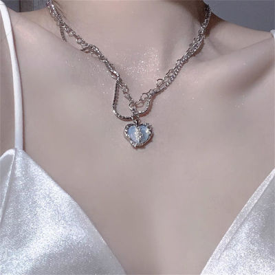 Jewelry Vintage Gifts Ring Aesthetic Women Punk Girl Pendant Love Clavicle Chain