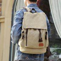 ?กระเป๋าเป้สะพายหลังคอมพิวเตอร์ Mens Canvas Large Capacity Computer College Student Boys