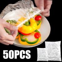 50Pcs Disposable Food Cover Kithchen Refrigerator Fruit Food Stretch Leftovers Protection Flim Dustproof Bowls Cups Caps Bag