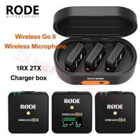 Rode Wireless Go II ไมโครโฟนไร้สาย RX 2TX ZG-R30กล่องชาร์จสำหรับศัพท์ DSLR กล้อง200M เกียร์ Dual Channel Mic