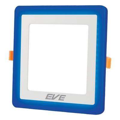 โคมดาวน์ไลท ขอบสีฟ้า สกายบลู สี่เหลี่ยม LED PanelLight Skyblue 2สีในหนึ่งเดียว 9w(warmwhite) EVE  ของแท้ ประกัน1ปี