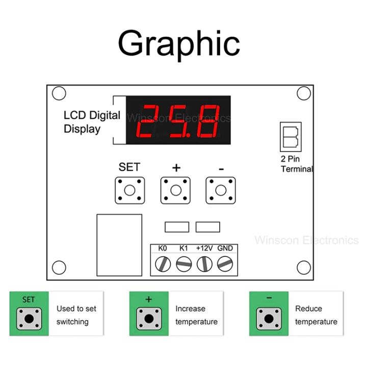 2pcs-xh-w1209-12v-dc-led-display-digital-thermostat-module-high-precision-temperature-controller-with-waterproof-housing
