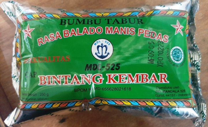 Bumbu Tabur Cap Bintang Kembar Rasa Balado Manis Pedas Kemasan 250 Gram