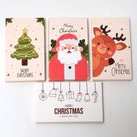 30Pcs Merry Christmas Cards สุขสันต์วันปีใหม่การ์ดอวยพรพร้อมต้นคริสต์มาสน่ารักซานต้ากวางรูปแบบขนาดเล็กของขวัญการ์ดตกแต่ง