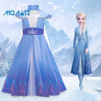 MQATZ Snow Queenชุดสาวชุดเดรสเอลซ่าชุดเดรสสำหรับสาวเด็กเครื่องแต่งกายลูกไม้เจ้าหญิงเสื้อผ้าBX1701