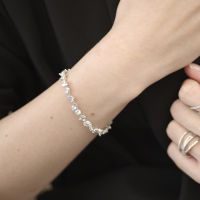 SWAN - Multi Shape Stone Bracelet สร้อยข้อมือเงินแท้ ฝังเพชร cubic zirconia คิวบิกเซอร์โคเนีย