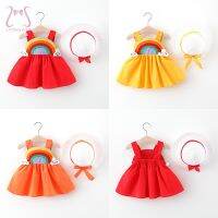 【HOT】✻ 2Pcs/Set Baby Sleeveless Sling Dresses Toddler Children Costume 0 To 3 Years