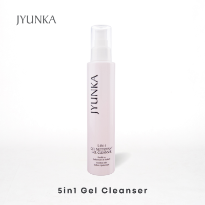 Jyunka 5 in 1 Gel Cleanser 150ml จุงกา ไฟว์ฟ อิน วัน เจล คลีนเซอร์ (เจลทำความสะอาดผิวหน้า อ่อนโยนต่อผิว ช่วยทำความสะอาดล้ำลึกและเครื่องสำอางค์)