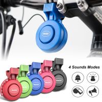 Electric Bike Horn Electronic Bicycle Bell 120dB Waterproof 4 Sound Modes Mini USB Rechargeable Bike Horn for Mountain Bike, BMX