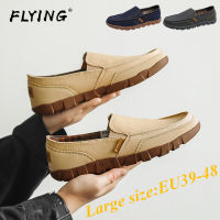 FLYING Oversize 48 47 46 45รองเท้าลำลองของผู้ชายระบายอากาศที่สะดวกสบายรองเท้าผ้าใบคุณภาพสูงน้ำหนักเบาพื้นนุ่มรองเท้าใส่เดินรองเท้าส้นเตี้ยระบายอากาศต่ำรองเท้าขับรถผู้ชายกันลื่น