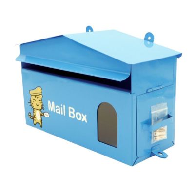 สินค้าใหม่ Mail Box ตู้จดหมาย ทรงบ้าน สีฟ้า ขนาด 28.5 x 17.5 x 11.5 ซม. ตู้จดหมายสวยๆ ตู้รับจดหมาย