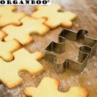 Organboo 1ชิ้นสแตนเลสปริศนารูปร่างตัดคุกกี้เครื่องมืออบสำหรับคุกกี้แป้งขนมอุปกรณ์